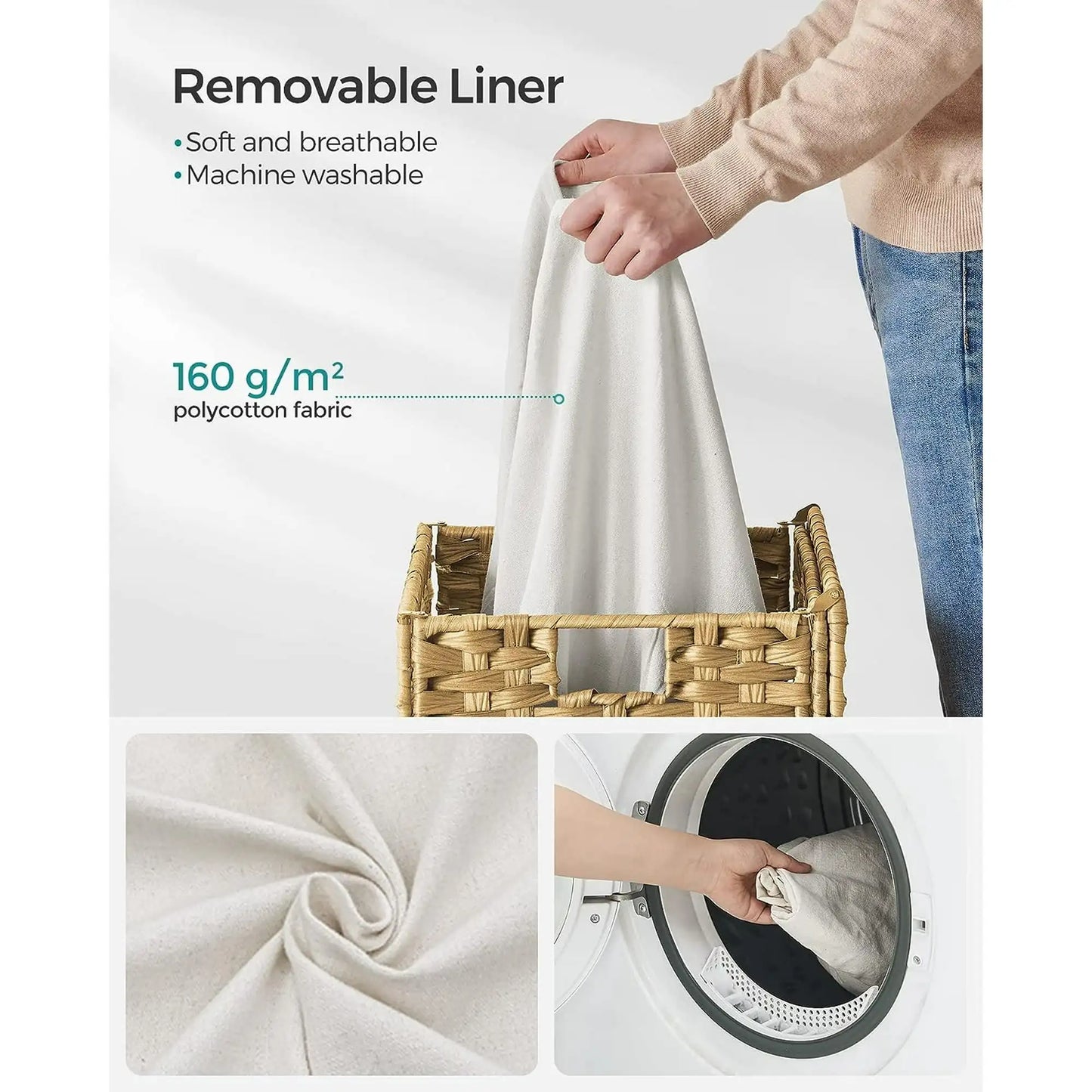SONGMICS 23.8 Gal Natural Laundry Hamper – Spacious, Stylish, and Sustainable