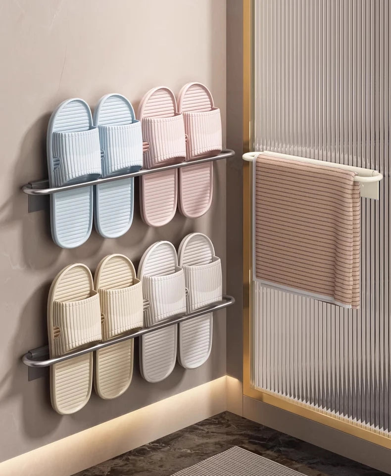 Minimalist Wall-Mounted Towel Rack – Sleek Bathroom & Kitchen Organizer
