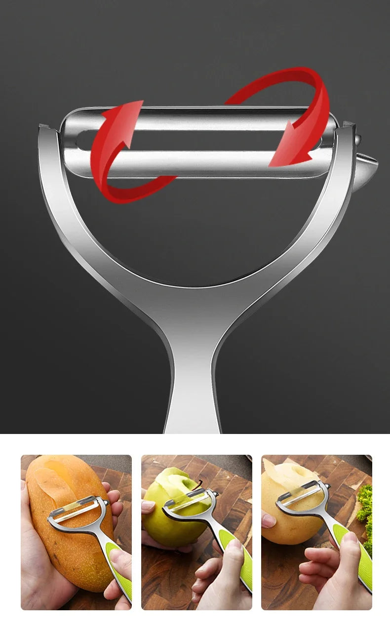 Stainless Steel Vegetable Peeler – Multi-Function Swivel Blade for Potatoes, Carrots, Fruit