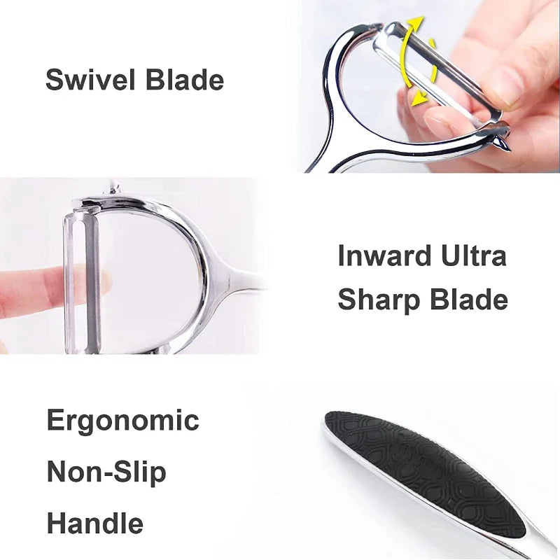 Stainless Steel Vegetable Peeler – Multi-Function Swivel Blade for Potatoes, Carrots, Fruit
