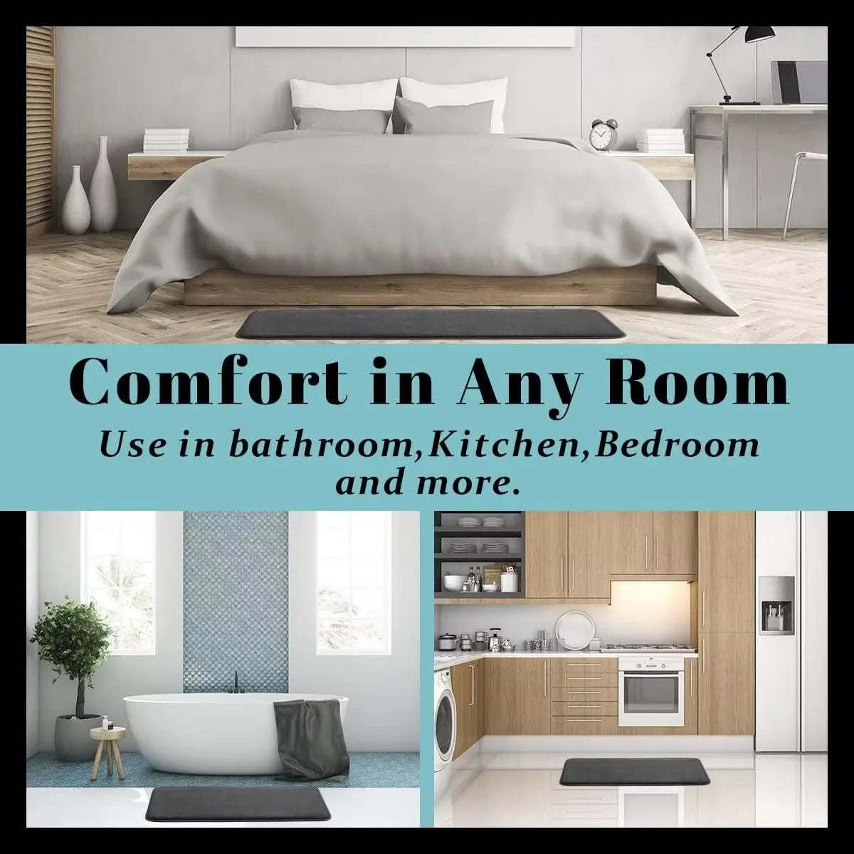 Ultra Soft Memory Foam Bathroom Mat – Non-Slip, Super Absorbent Rug for Spa-like Comfort