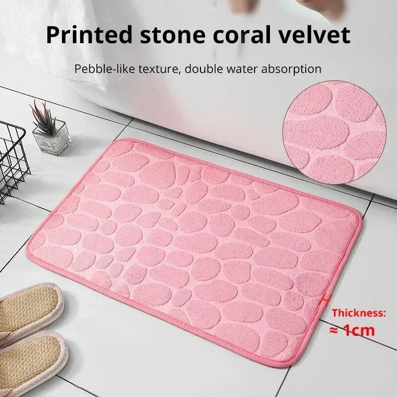 Memory Foam Cobblestone Mat – Soft Comfort Meets Minimal Design