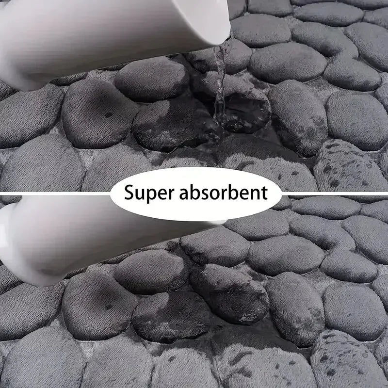 Memory Foam Cobblestone Mat – Soft Comfort Meets Minimal Design