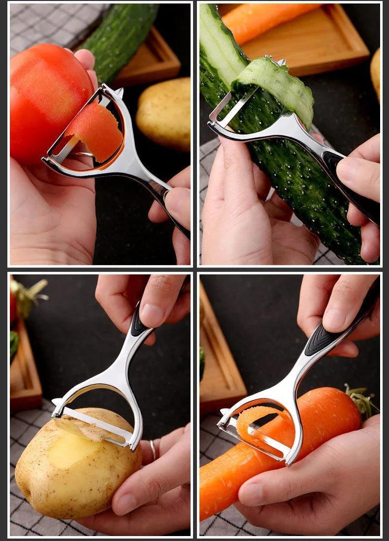 Stainless Steel Vegetable Peeler – Multi-Function Swivel Blade for Potatoes, Carrots, Fruit