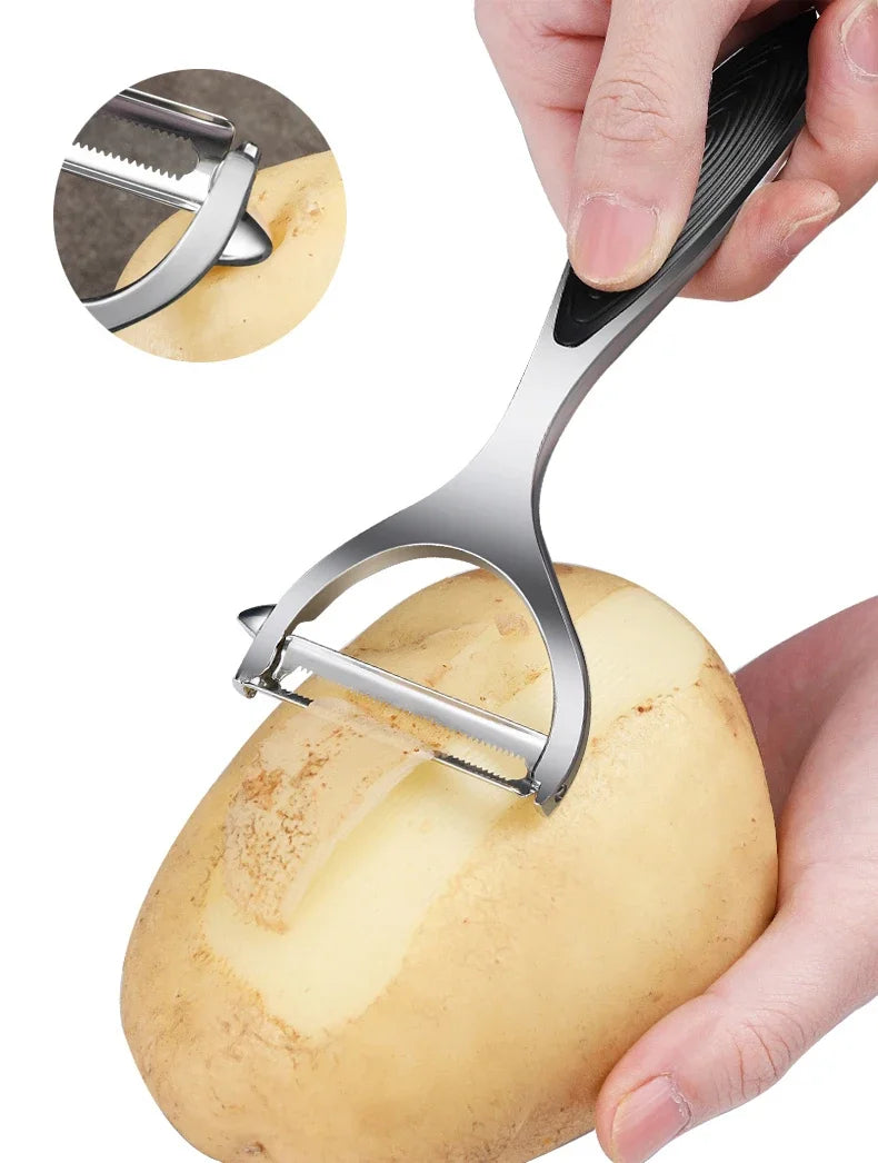 Stainless Steel Vegetable Peeler – Multi-Function Swivel Blade for Potatoes, Carrots, Fruit