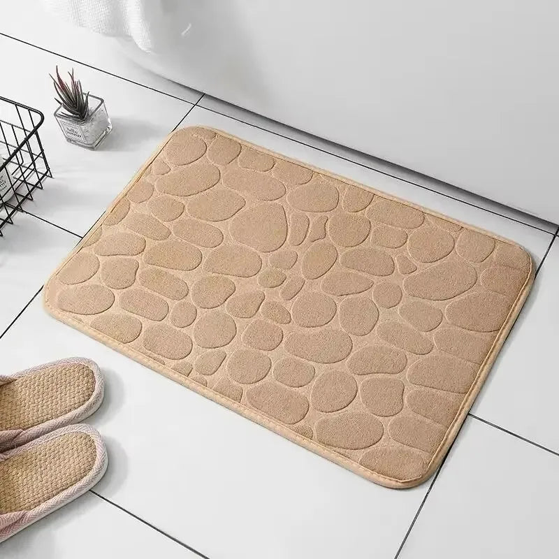 Memory Foam Cobblestone Mat – Soft Comfort Meets Minimal Design