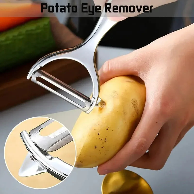 Stainless Steel Vegetable Peeler – Multi-Function Swivel Blade for Potatoes, Carrots, Fruit