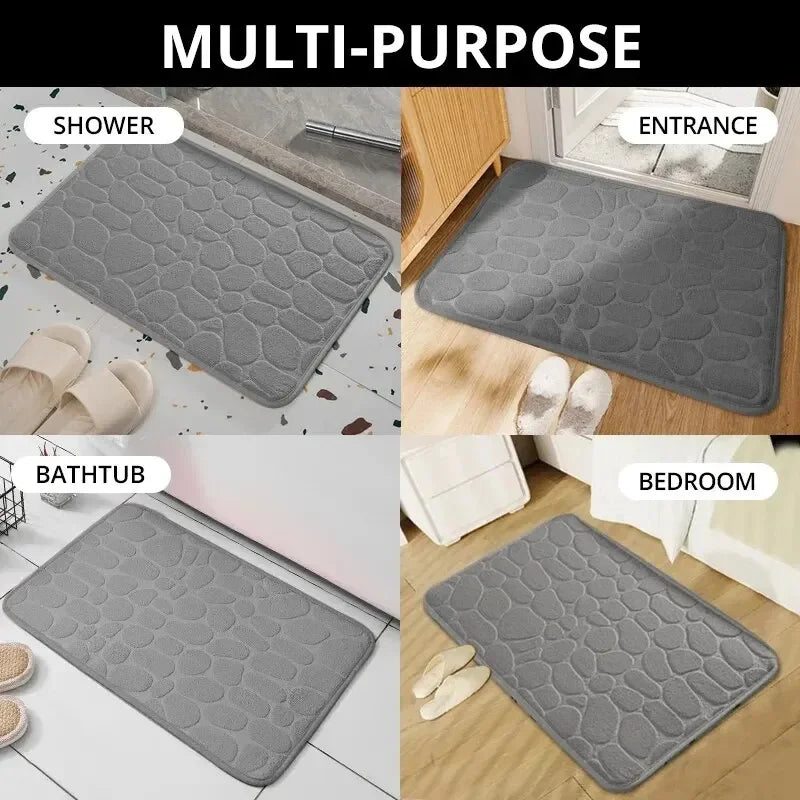 Memory Foam Cobblestone Mat – Soft Comfort Meets Minimal Design