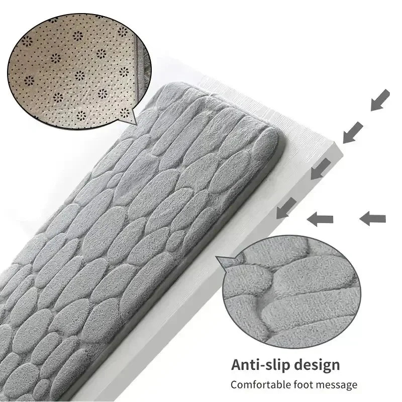 Memory Foam Cobblestone Mat – Soft Comfort Meets Minimal Design