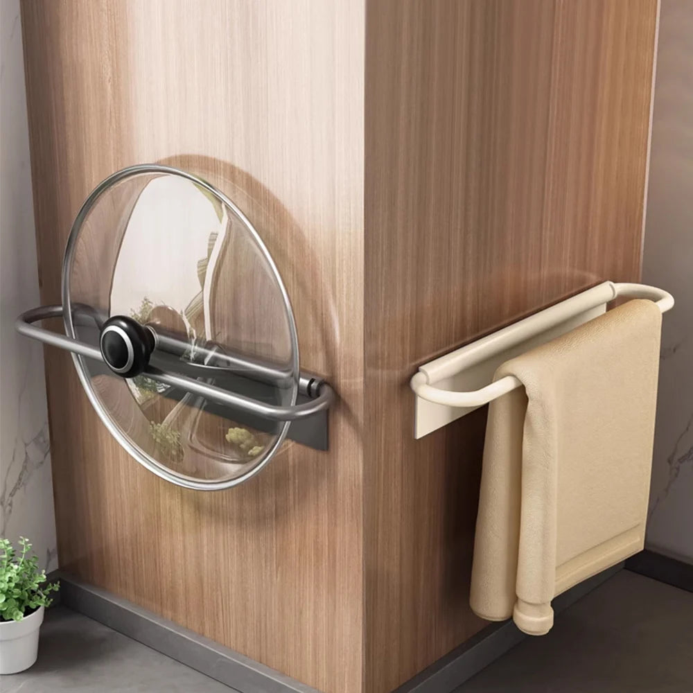 Minimalist Wall-Mounted Towel Rack – Sleek Bathroom & Kitchen Organizer