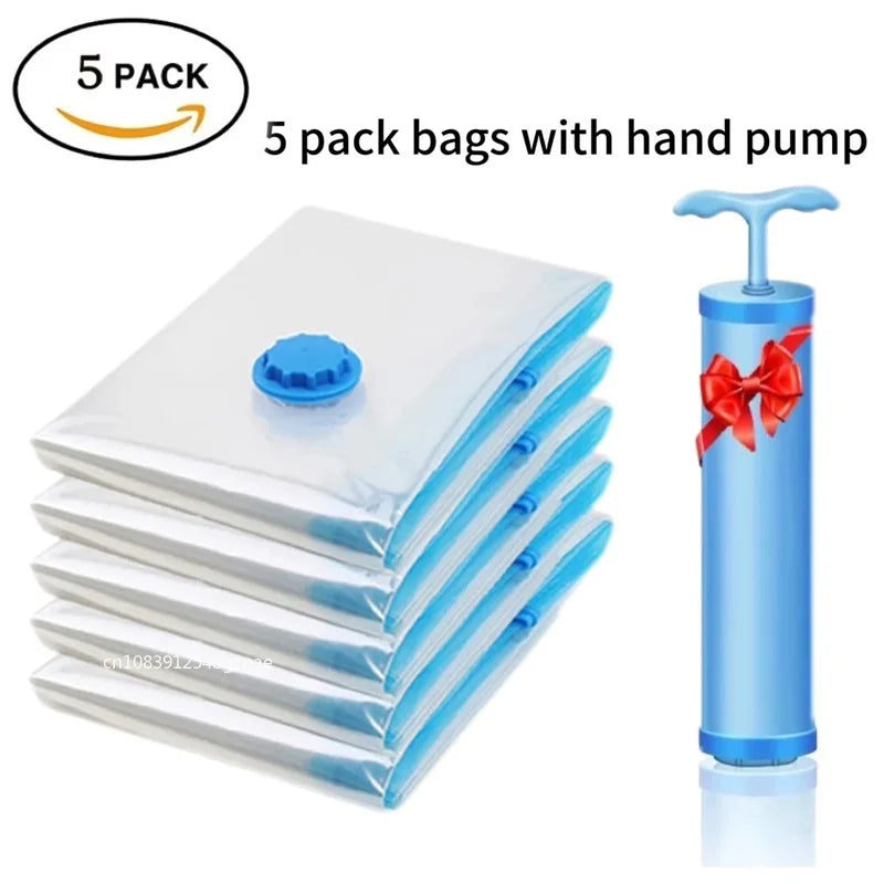 [3/5PCS] Vacuum Storage Bags – Smart Way to Store Clothes & Bedding
