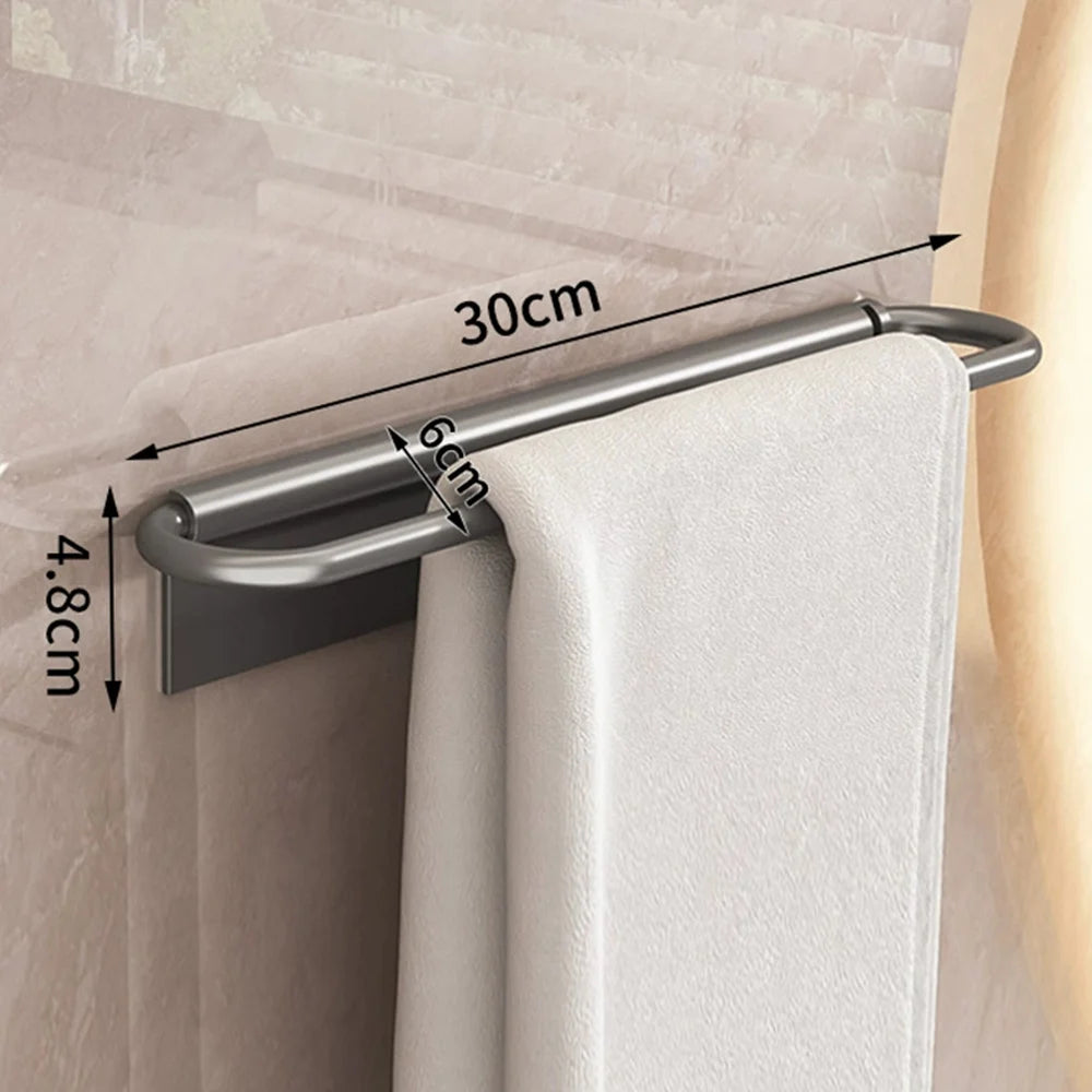 Minimalist Wall-Mounted Towel Rack – Sleek Bathroom & Kitchen Organizer
