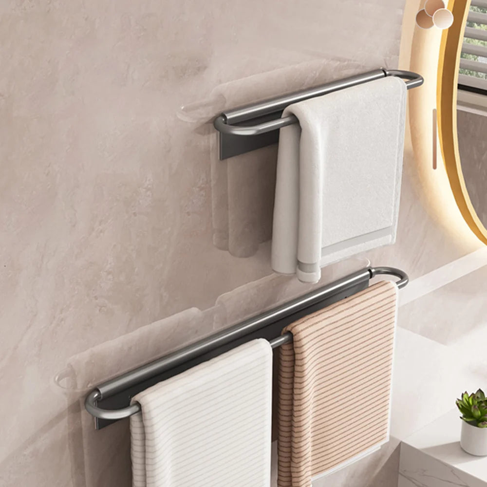 Minimalist Wall-Mounted Towel Rack – Sleek Bathroom & Kitchen Organizer