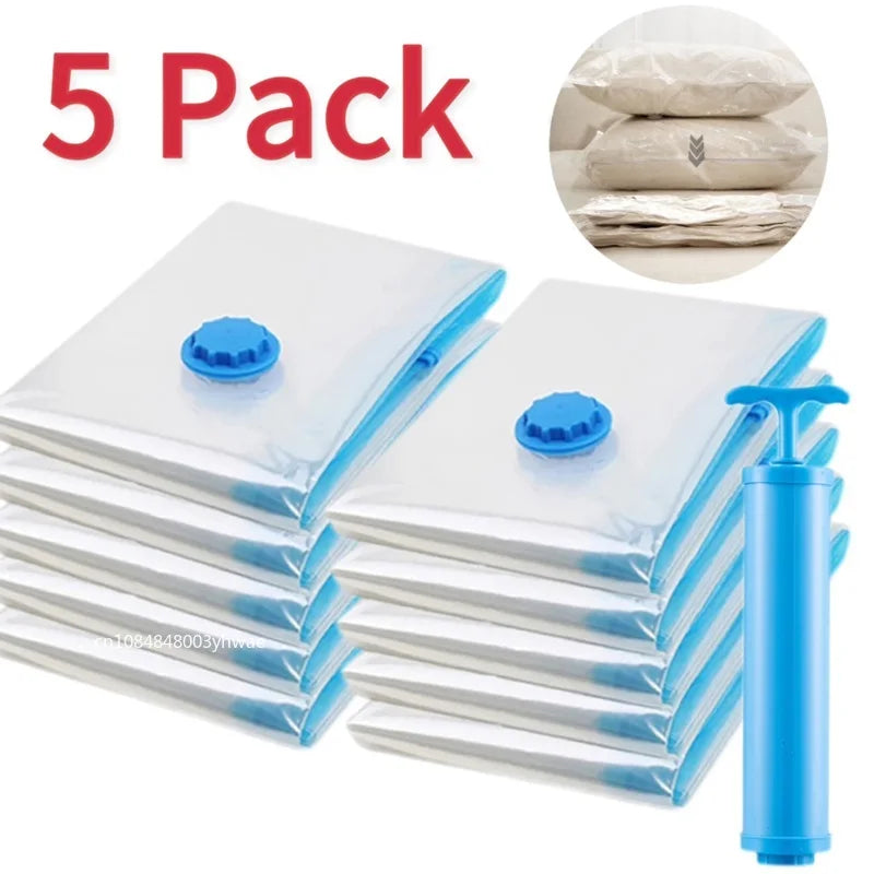 [3/5PCS] Vacuum Storage Bags – Smart Way to Store Clothes & Bedding