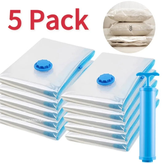 [3/5PCS] Vacuum Storage Bags – Smart Way to Store Clothes & Bedding