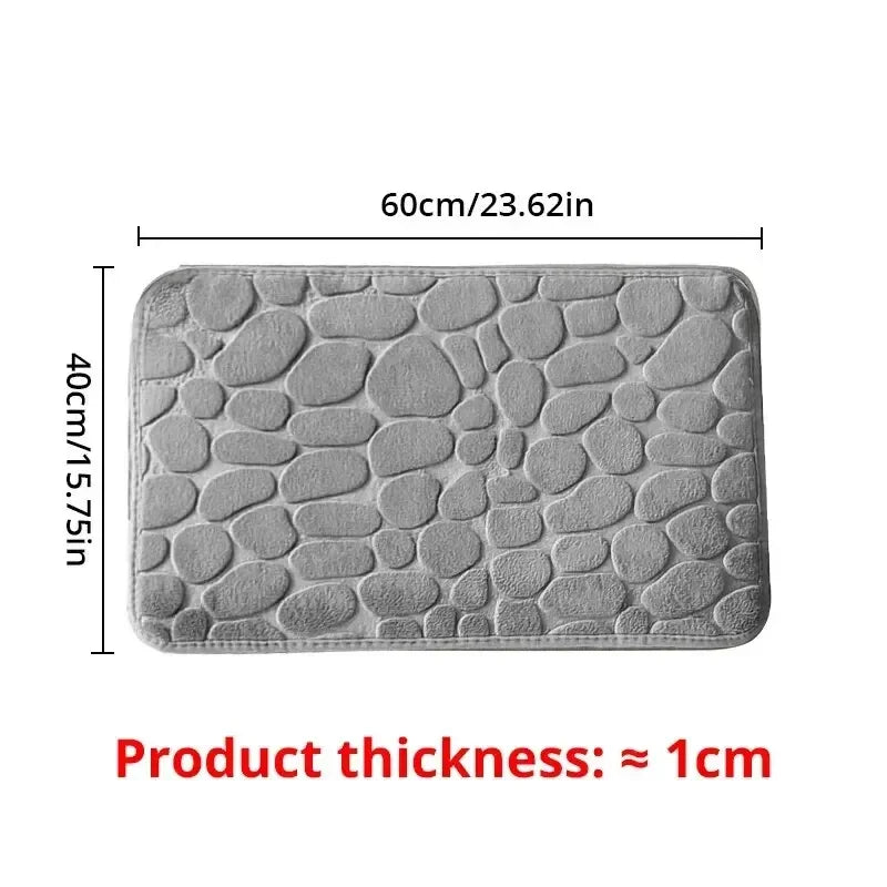 Memory Foam Cobblestone Mat – Soft Comfort Meets Minimal Design