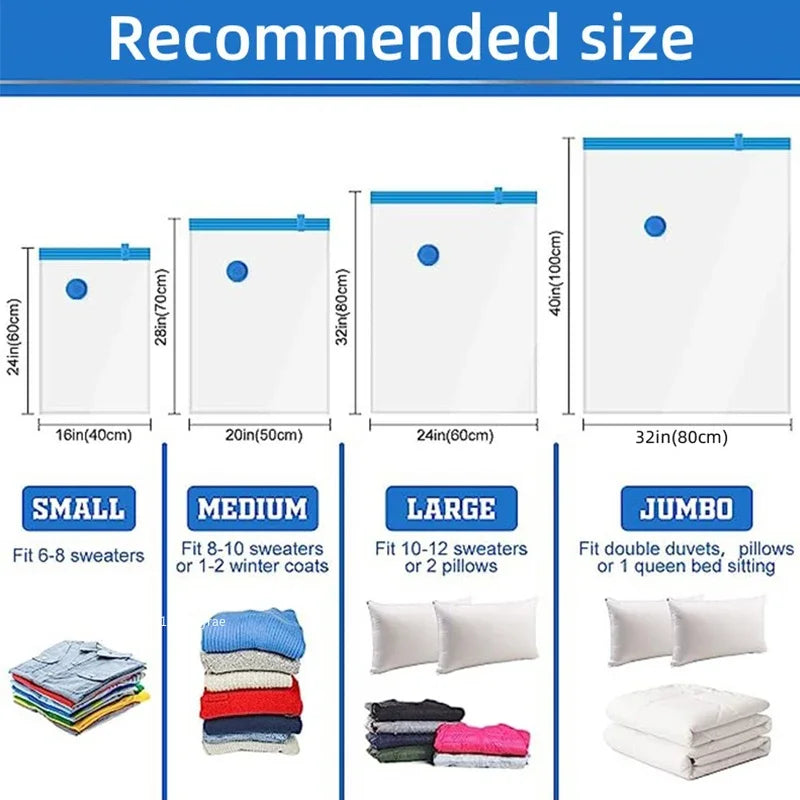 [3/5PCS] Vacuum Storage Bags – Smart Way to Store Clothes & Bedding