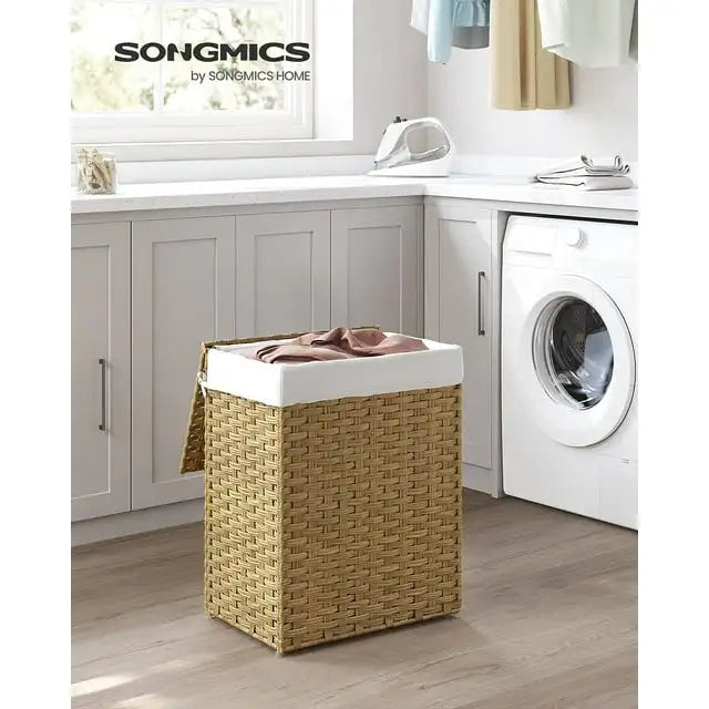 SONGMICS 23.8 Gal Natural Laundry Hamper – Spacious, Stylish, and Sustainable