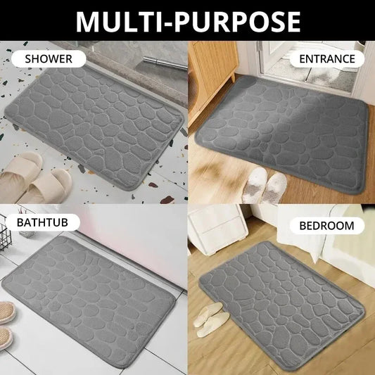Memory Foam Cobblestone Mat – Soft Comfort Meets Minimal Design