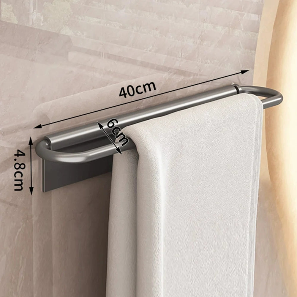 Minimalist Wall-Mounted Towel Rack – Sleek Bathroom & Kitchen Organizer
